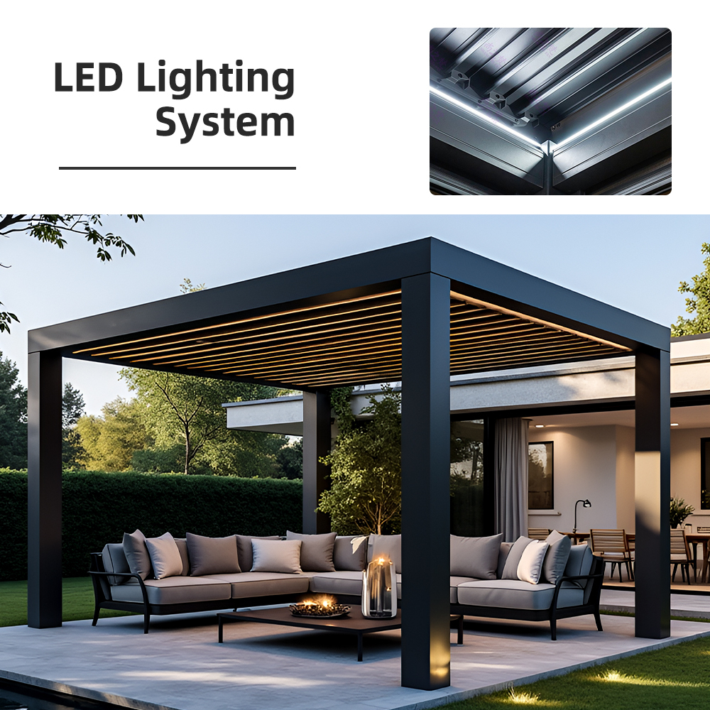 Max Pergola Pro motorized louver and LED-ready package